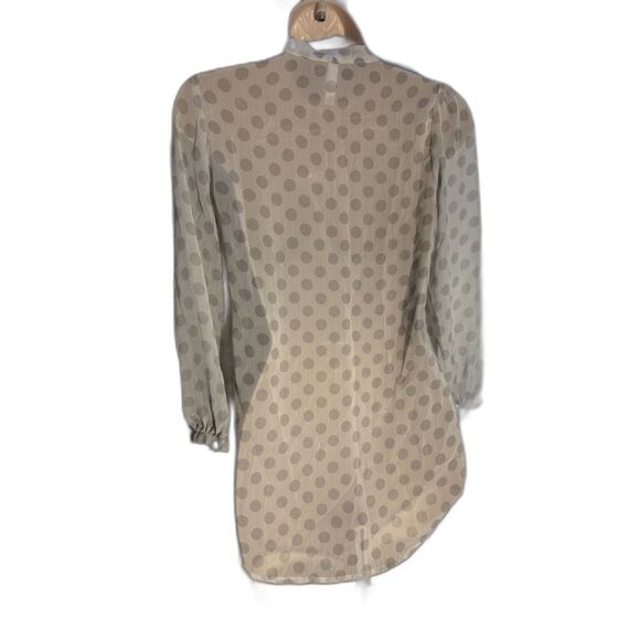 Xhiliration White Polka Dot Button Shirt XS - Picture 3 of 6